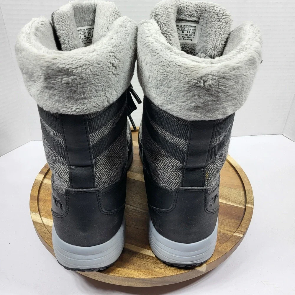 Salomon Heika CS WP Boots Women's 9.5 Gray Herringbone Waterproof Thinsulate Fur